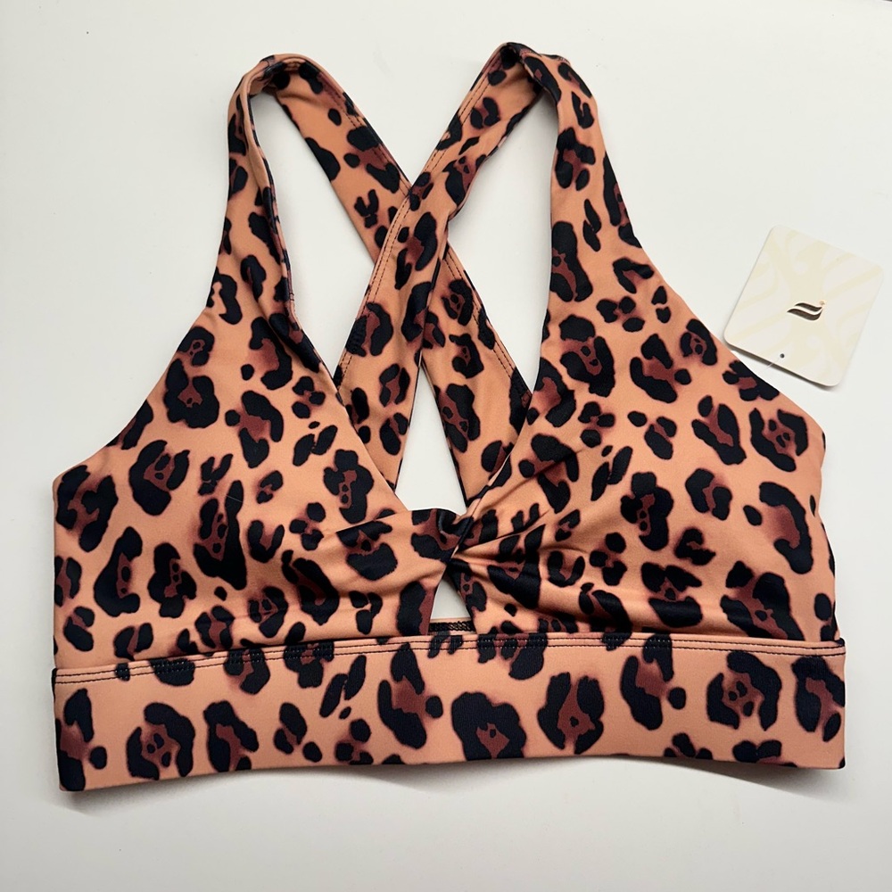 NWT Fabletics Oasis Twist Animal Print Sports Bra